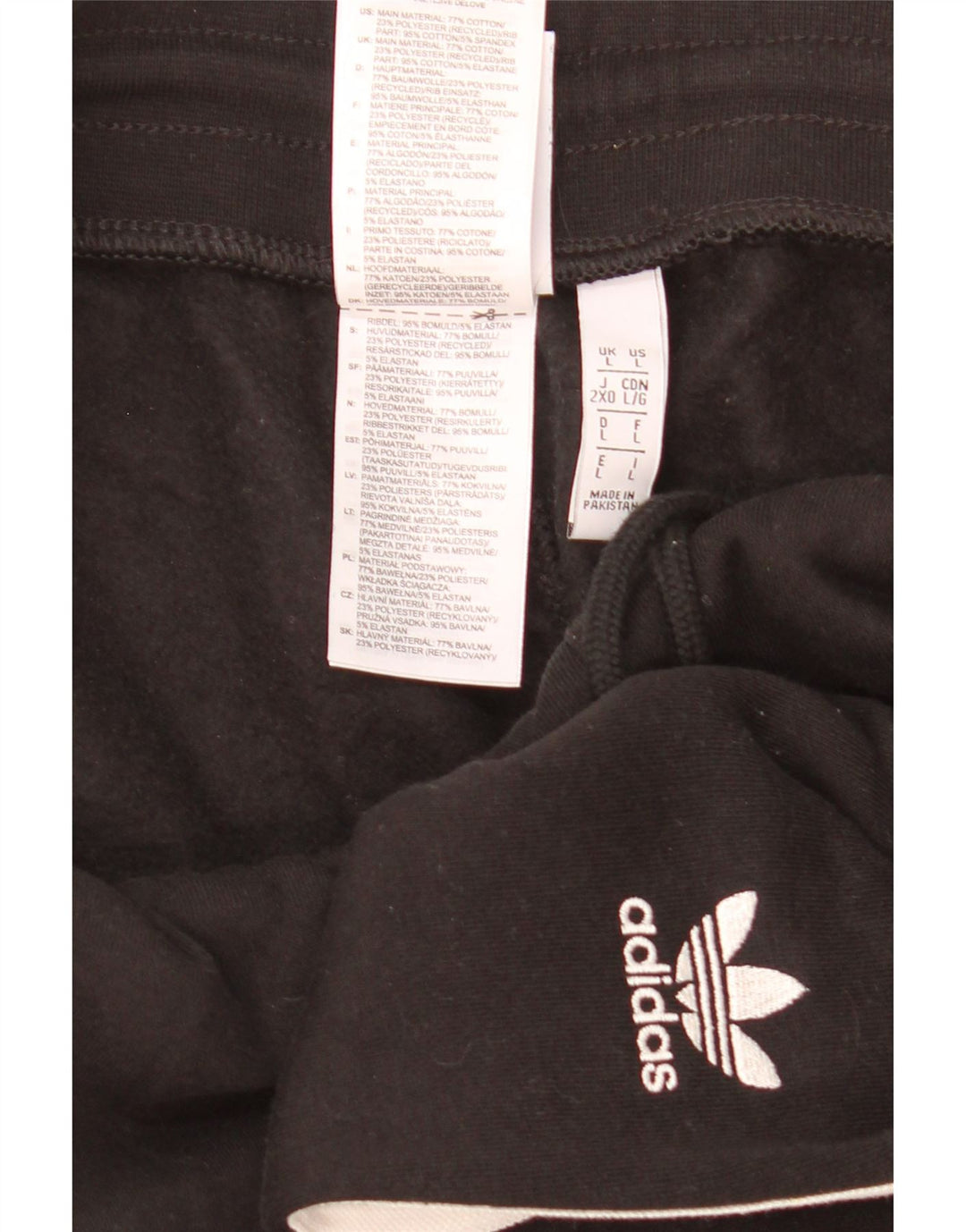 Adidas Womens Tracksuit Trousers Joggers Large Black Cotton