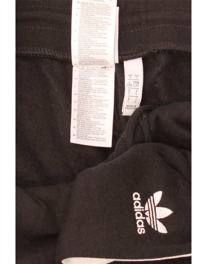 Adidas Womens Tracksuit Trousers Joggers Large Black Cotton