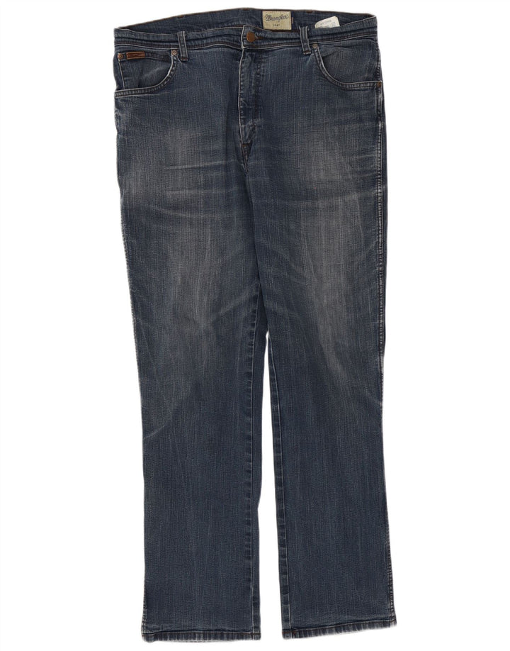 Wrangler Mens Texas Stretch Straight Jeans W38 L34 Blue Cotton