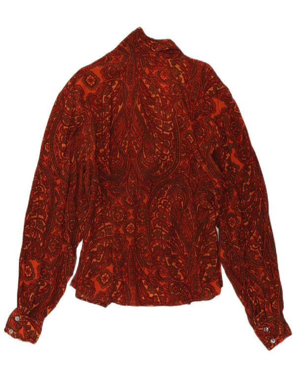Vintage Womens Shirt Blouse IT 44 Medium Burgundy Paisley