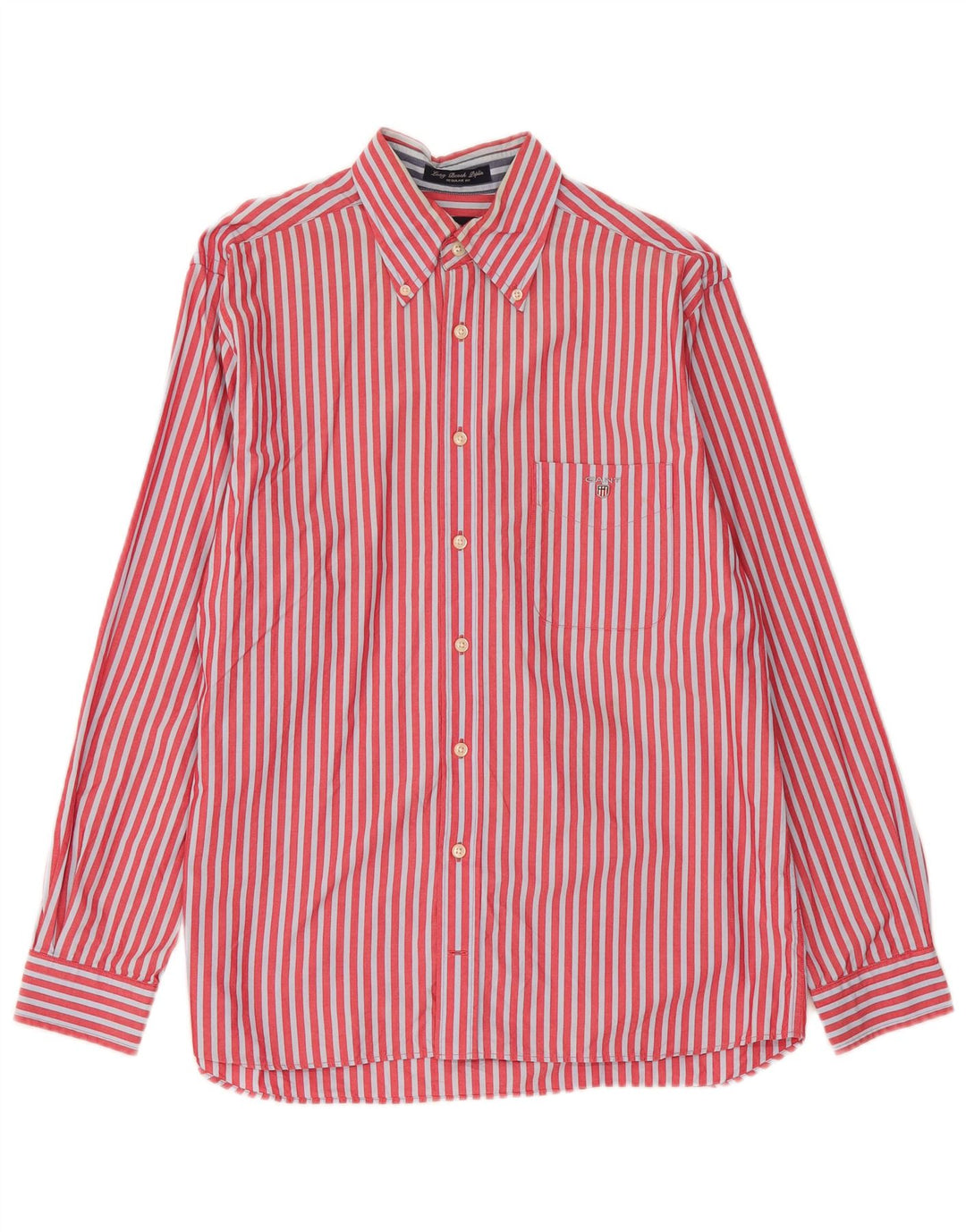 Gant Mens Shirt Medium Red Striped Cotton