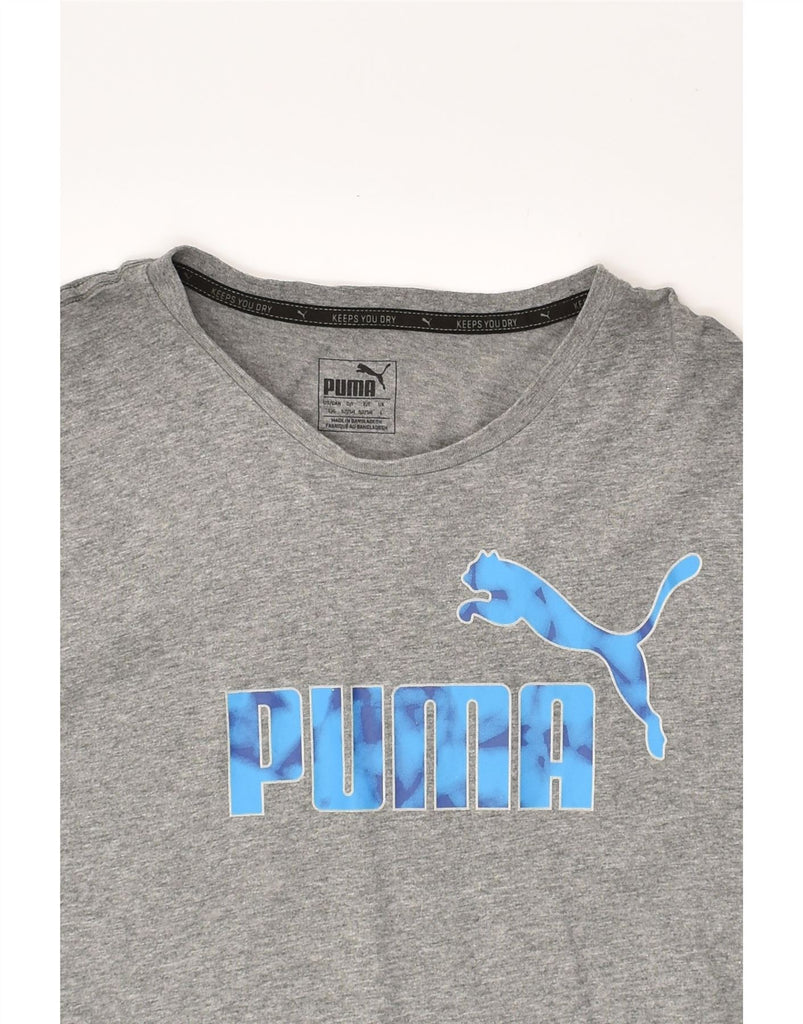 PUMA Mens Graphic T-Shirt Top Large Grey Cotton | Vintage Puma | Thrift | Second-Hand Puma | Used Clothing | Messina Hembry 