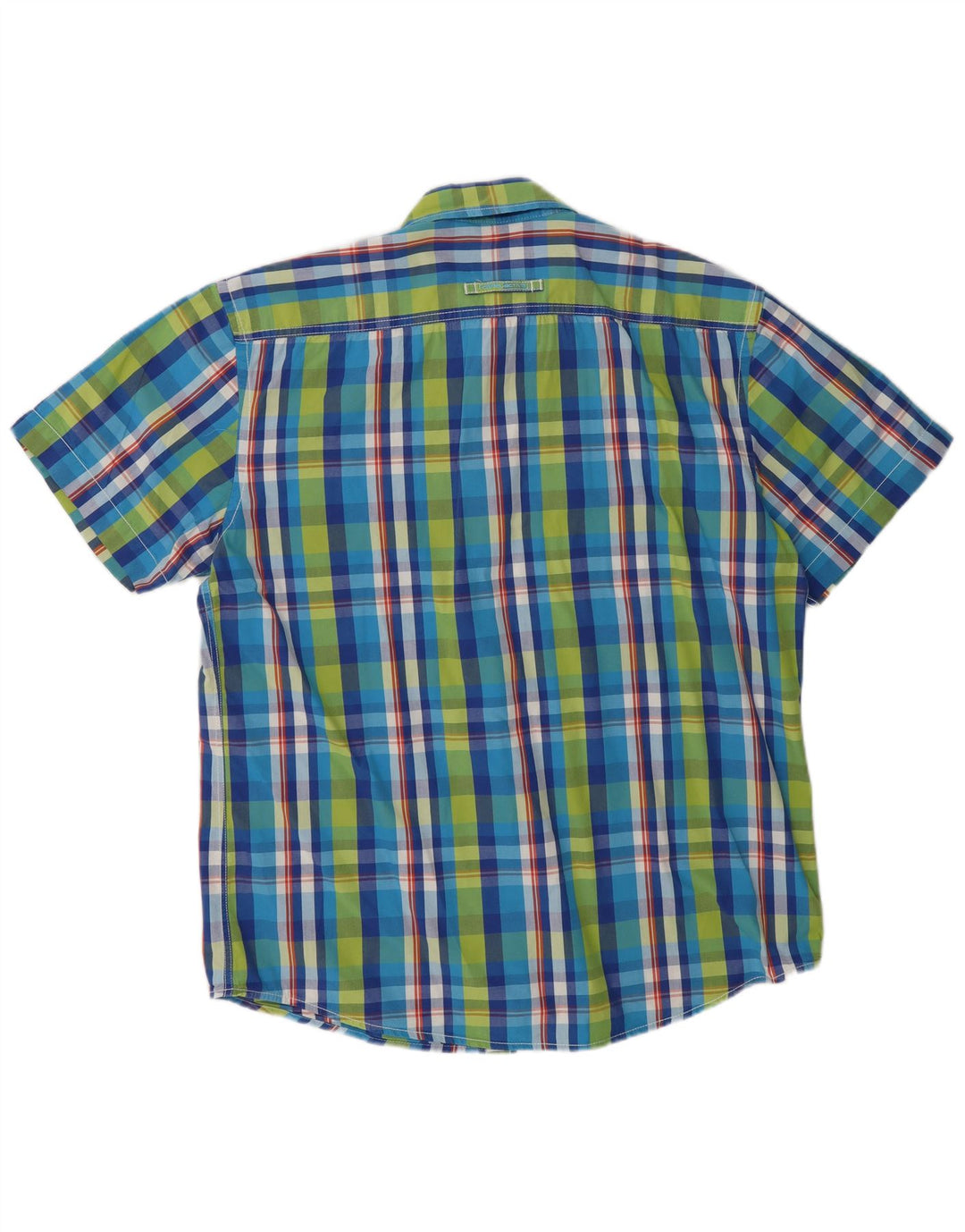 CAMEL ACTIVE Mens Short Sleeve Shirt Large Multicoloured Check Cotton