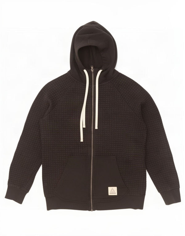 Reebok Womens Zip Hoodie Sweater UK 12/14 Medium Black Cotton