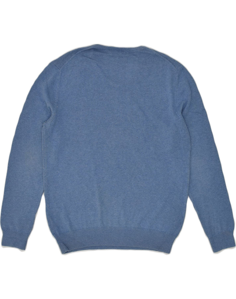 CREW CLOTHING Mens V-Neck Jumper Sweater Large Blue Cotton | Vintage Crew Clothing | Thrift | Second-Hand Crew Clothing | Used Clothing | Messina Hembry 