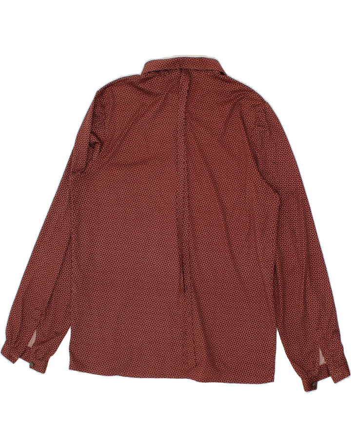 VINTAGE Womens Shirt IT 48 XL Brown Spotted Polyester Vintage Vintage and Second-Hand Vintage from Messina Hembry 