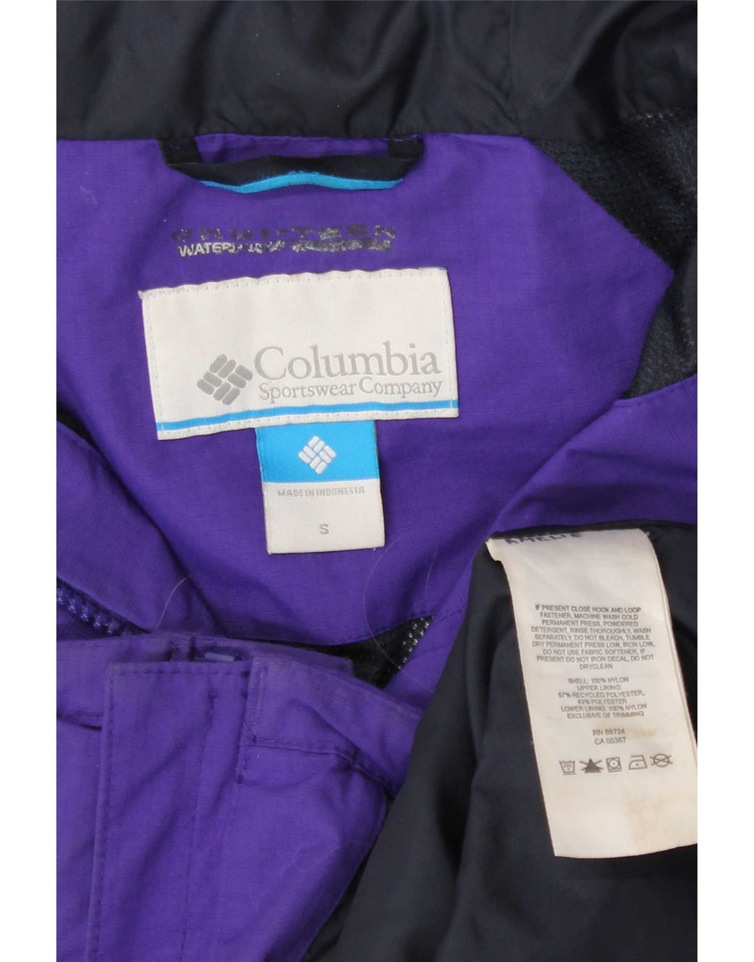 Columbia Womens Hooded Rain Jacket UK 10 Small Purple Nylon