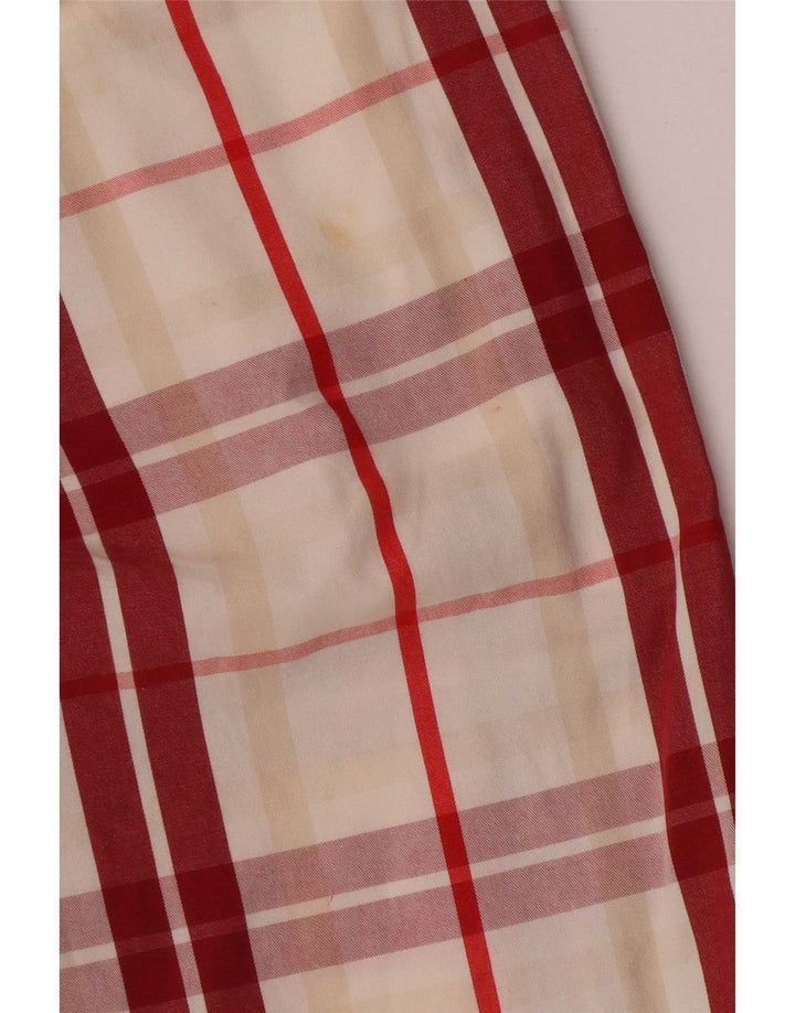 Murphy & Nye Mens Chino Shorts W34 Large Red Plaid Cotton