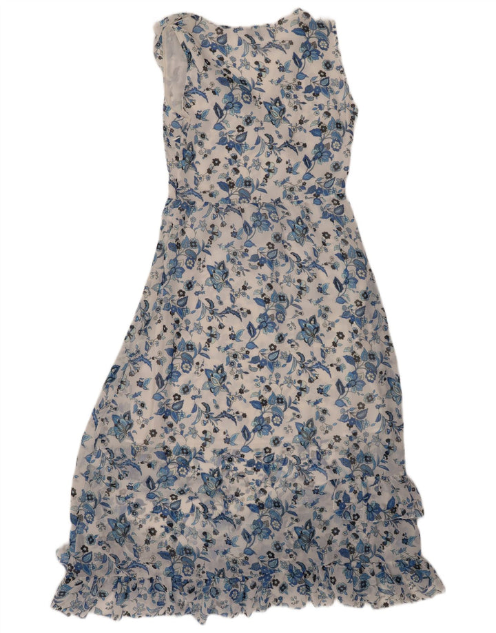 LIU JO Womens Ruffle Sleeveless Maxi Dress IT 40 Small White Floral