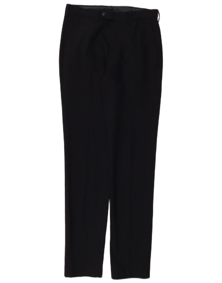 Marks & Spencer Mens Slim Suit Trousers W30 L33 Navy Blue Wool
