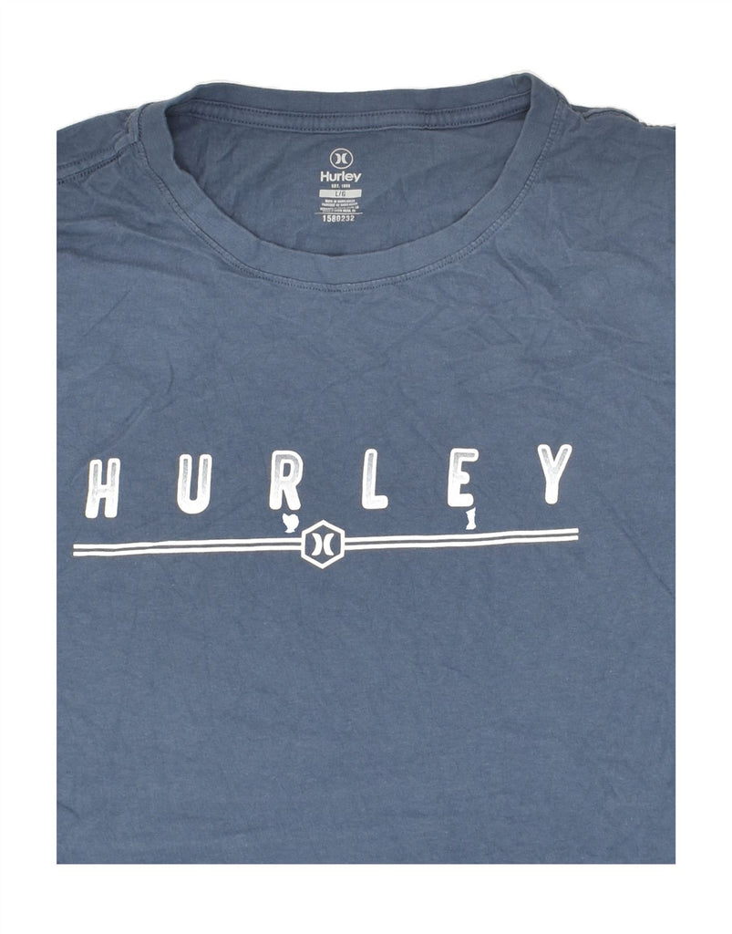 HURLEY Mens Graphic T-Shirt Top Large Blue | Vintage Hurley | Thrift | Second-Hand Hurley | Used Clothing | Messina Hembry 