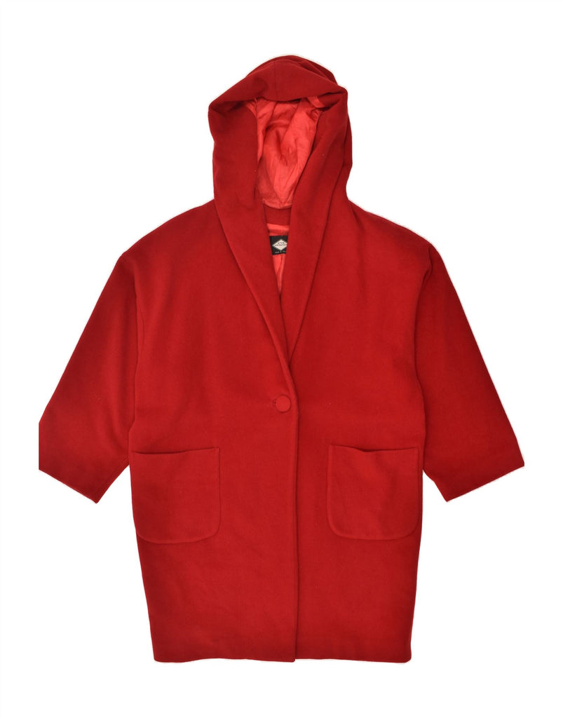 ATOS LOMBARDINI Womens Hooded Overcoat UK 20 2XL Red | Vintage Atos Lombardini | Thrift | Second-Hand Atos Lombardini | Used Clothing | Messina Hembry 