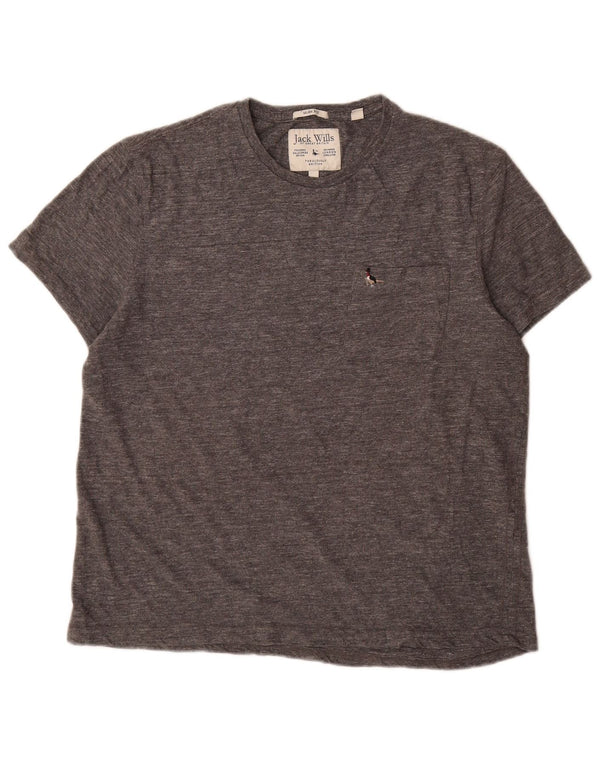 Jack Wills Mens Slim Fit T-Shirt Top 2XL Grey Cotton
