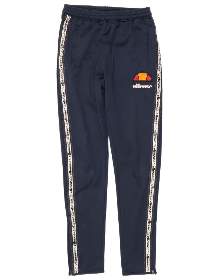 Ellesse Mens Graphic Tracksuit Trousers Small Navy Blue Polyester