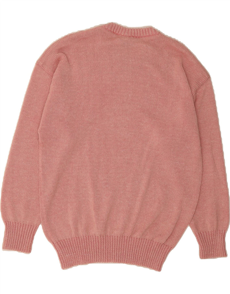 VINTAGE Womens Crew Neck Jumper Sweater UK 14 Medium Pink Vintage Vintage and Second-Hand Vintage from Messina Hembry 