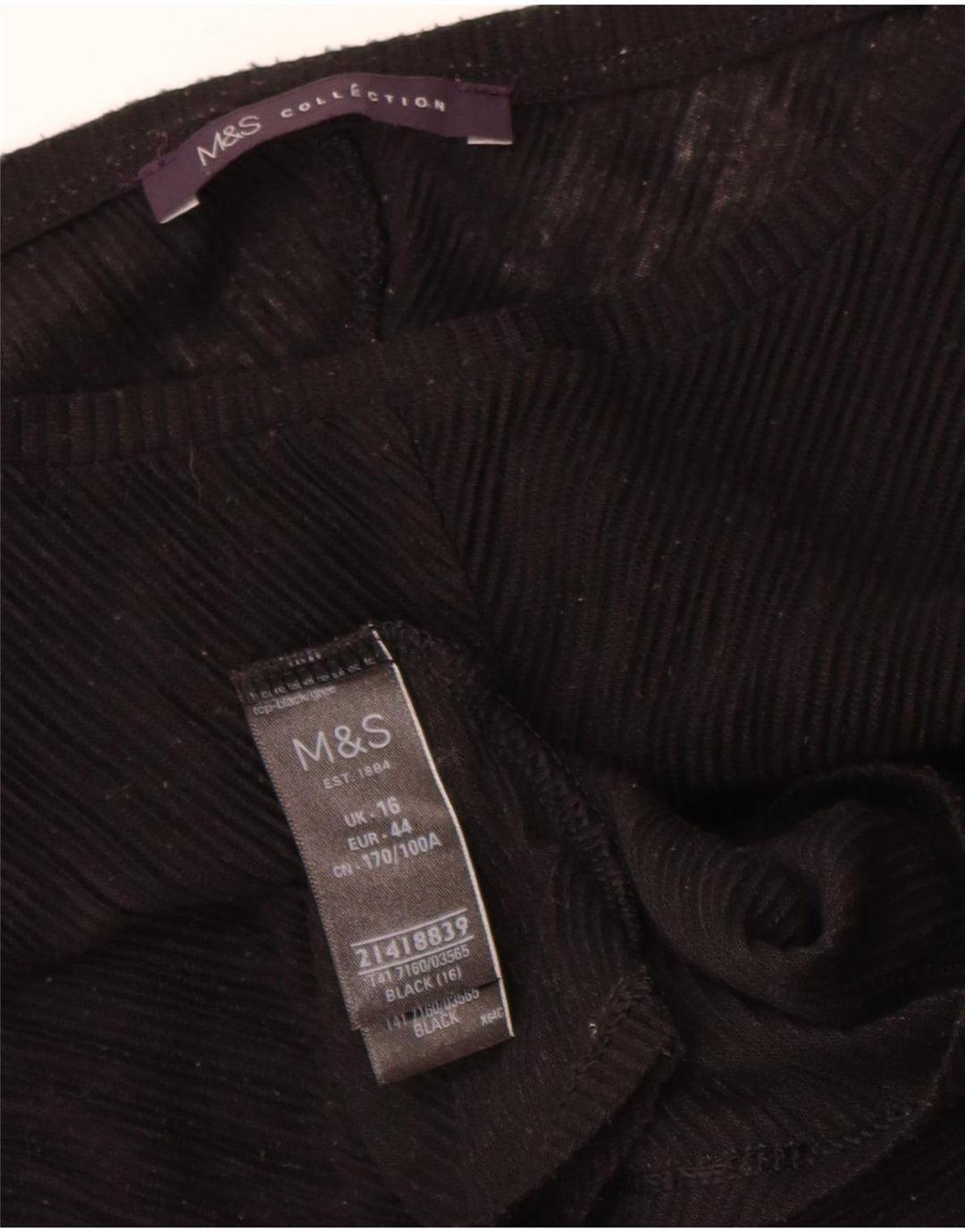 Marks & Spencer Womens Blouse Top UK 16 Large Black Polyester