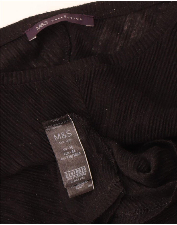 Marks & Spencer Womens Blouse Top UK 16 Large Black Polyester