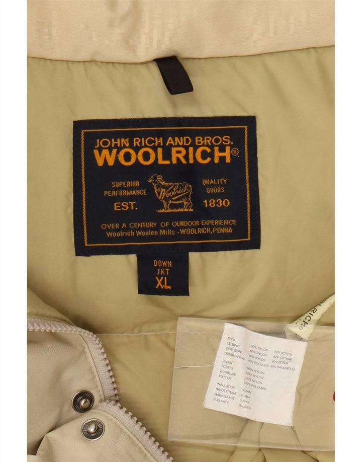 Woolrich Mens Padded Gilet UK 42 XL Beige Nylon
