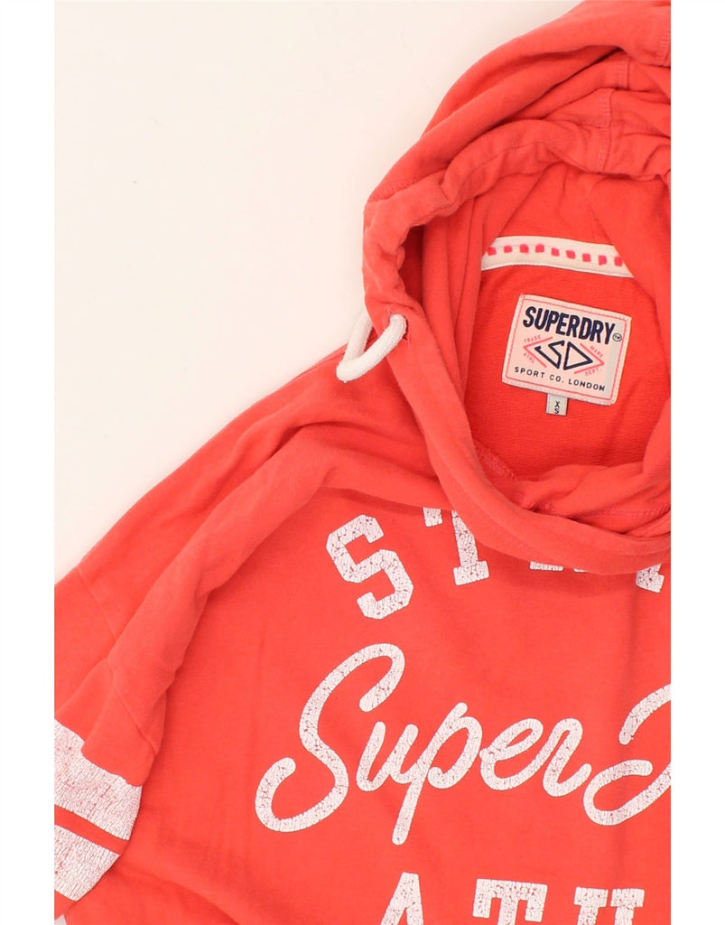 SUPERDRY Womens Graphic Hoodie Jumper UK 6 XS Red Cotton | Vintage Superdry | Thrift | Second-Hand Superdry | Used Clothing | Messina Hembry 