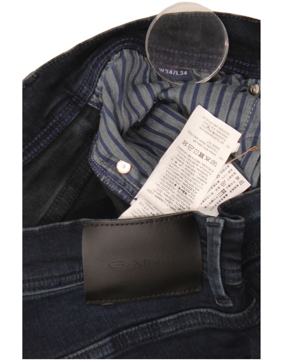 Gant Mens Slim Jeans W34 L34 Navy Blue Cotton