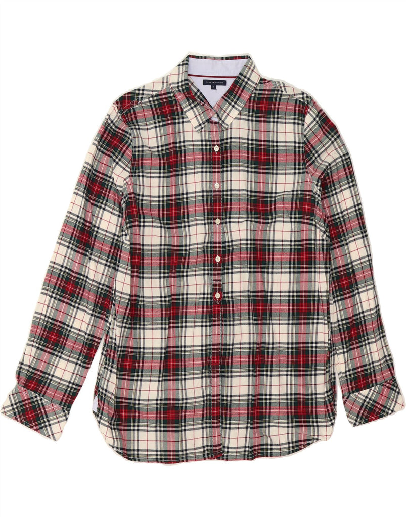 TOMMY HILFIGER Womens Flannel Shirt US 14 XL Red Check Cotton Vintage Tommy Hilfiger and Second-Hand Tommy Hilfiger from Messina Hembry 