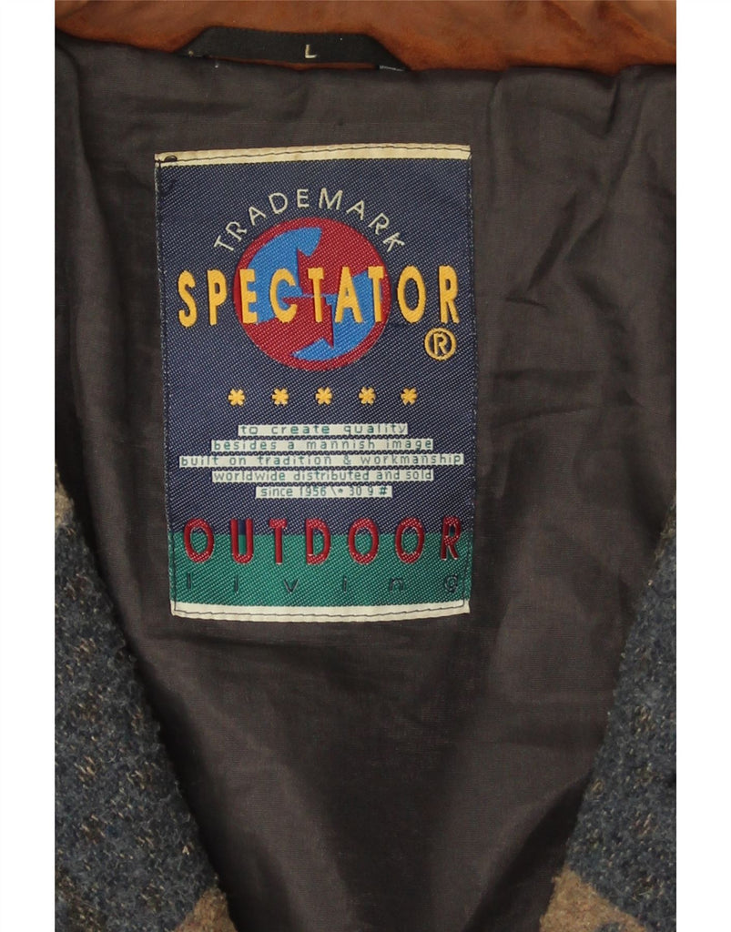 VINTAGE Mens Windbreaker Jacket UK 40 Large Navy Blue Fair Isle Vintage Vintage and Second-Hand Vintage from Messina Hembry 