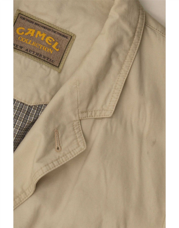 Camel Active Mens 3 Button Blazer Jacket UK 40 Large Beige Cotton
