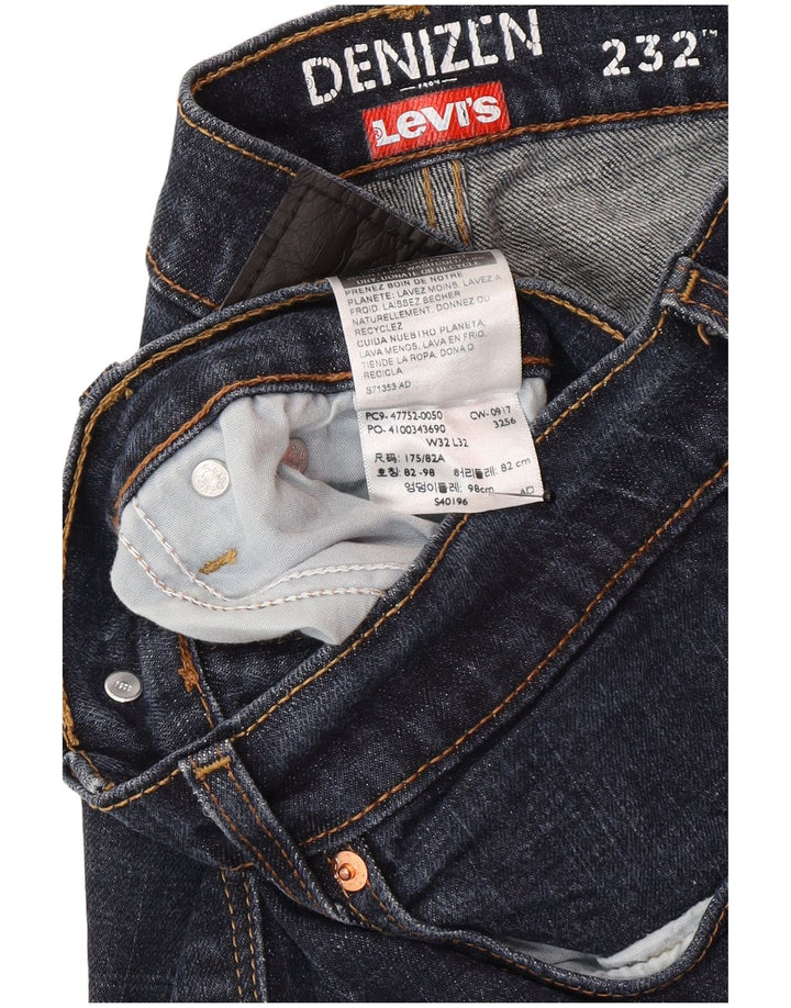 Levi's Mens Denizen Slim Straight Jeans W32 L32 Navy Blue Cotton