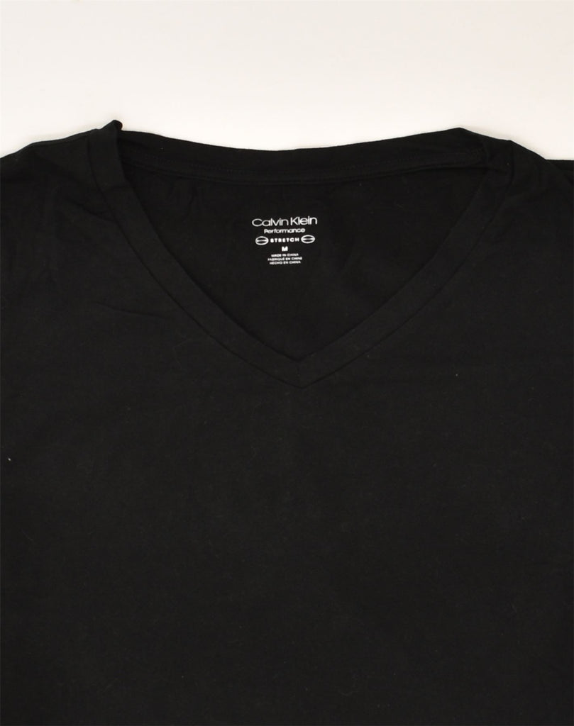 CALVIN KLEIN Womens Stretch T-Shirt Top UK 12 Medium Black Cotton | Vintage Calvin Klein | Thrift | Second-Hand Calvin Klein | Used Clothing | Messina Hembry 