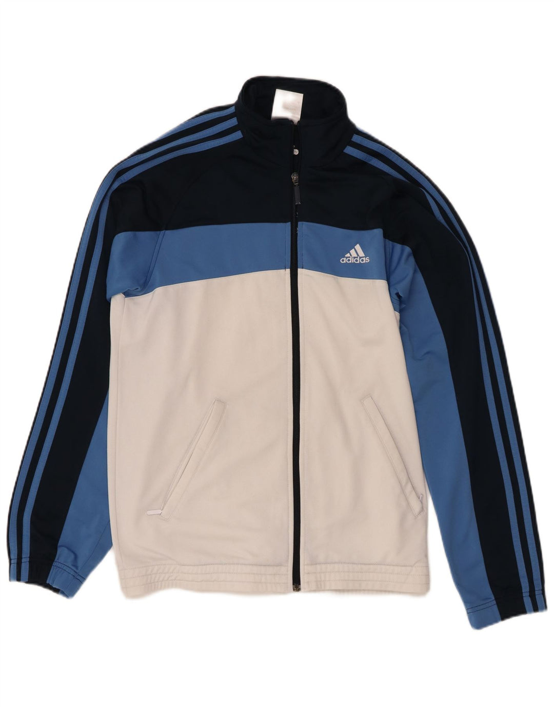 Adidas Mens Tracksuit Top Jacket UK 38/40 Medium Navy Blue Colourblock