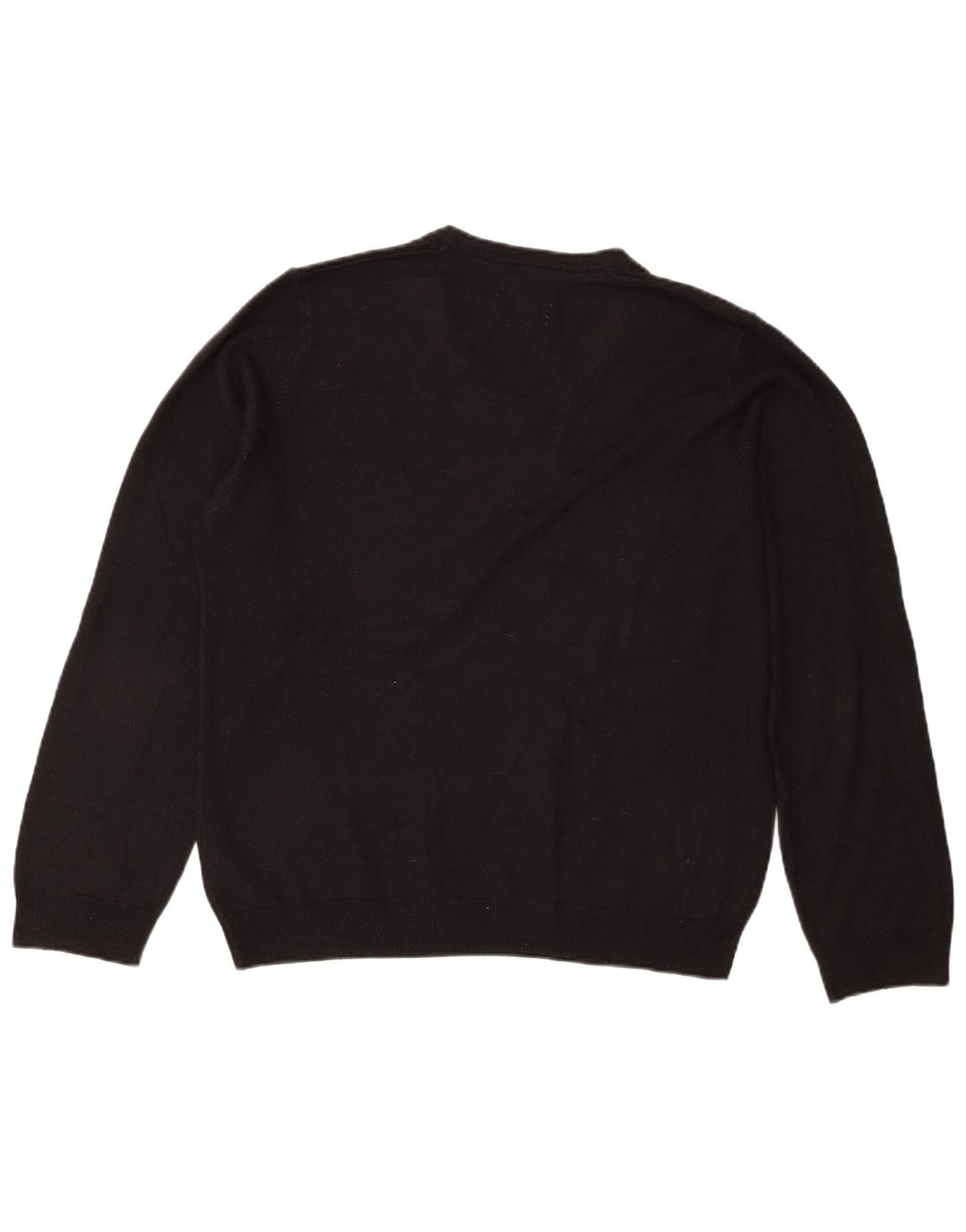 Marks & Spencer Mens Regular Fit V-Neck Jumper Sweater Large Black Acrylic