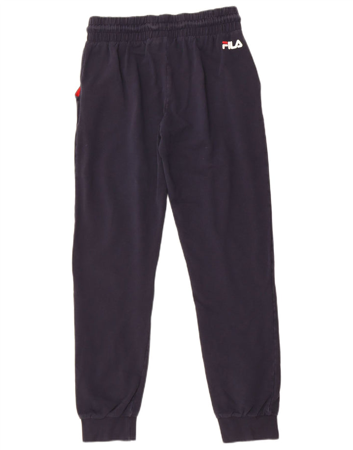 Fila Womens Graphic Tracksuit Trousers Joggers UK 10 Small Navy Blue