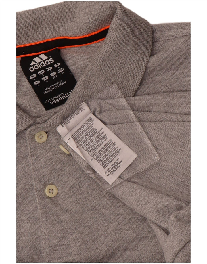Adidas Mens Climalite Polo Shirt Large Grey Cotton