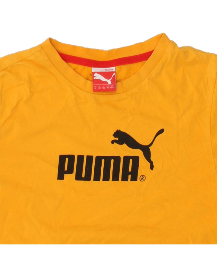 PUMA Boys Graphic T-Shirt Top 11-12 Years Large  Yellow Vintage Puma and Second-Hand Puma from Messina Hembry 