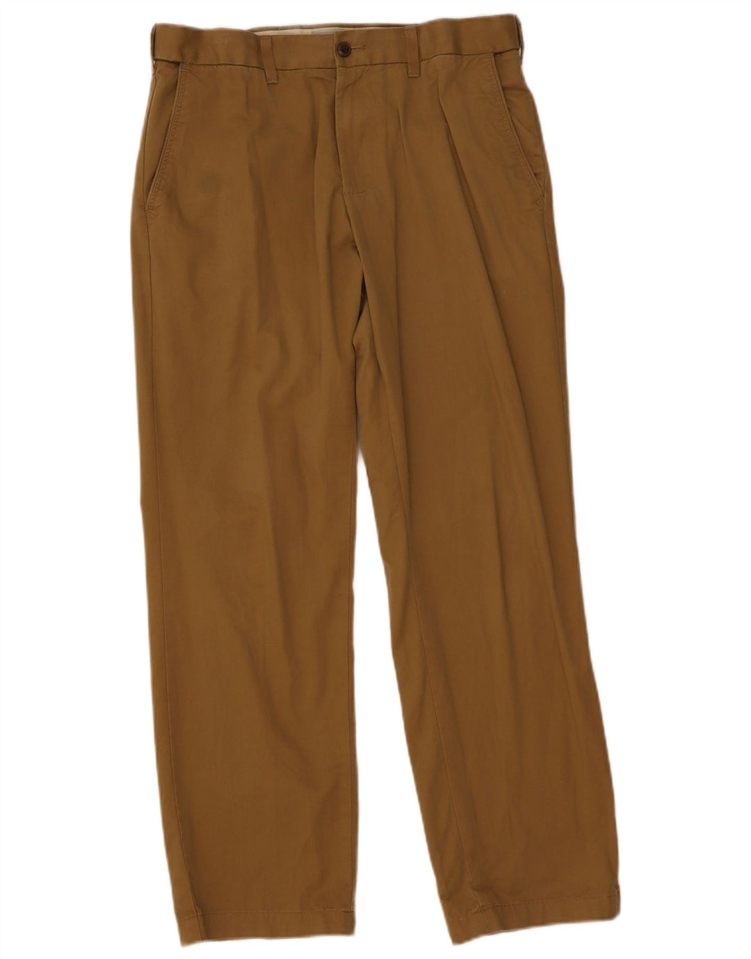 Marks & Spencer Mens Regular Chino Trousers W34 L31 Khaki Cotton