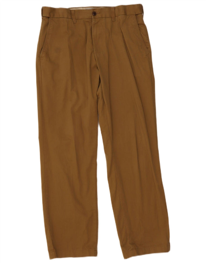 Marks & Spencer Mens Regular Chino Trousers W34 L31 Khaki Cotton