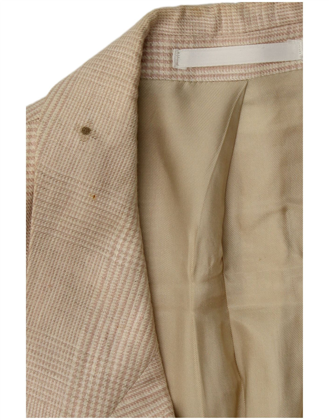 HUGO BOSS Mens 2 Button Blazer Jacket EU 56 3XL Beige Check Linen