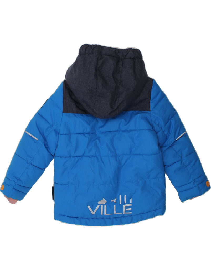 RODEO Boys Hooded Padded Jacket 2-3 Years Blue Colourblock Polyester | Vintage Rodeo | Thrift | Second-Hand Rodeo | Used Clothing | Messina Hembry 