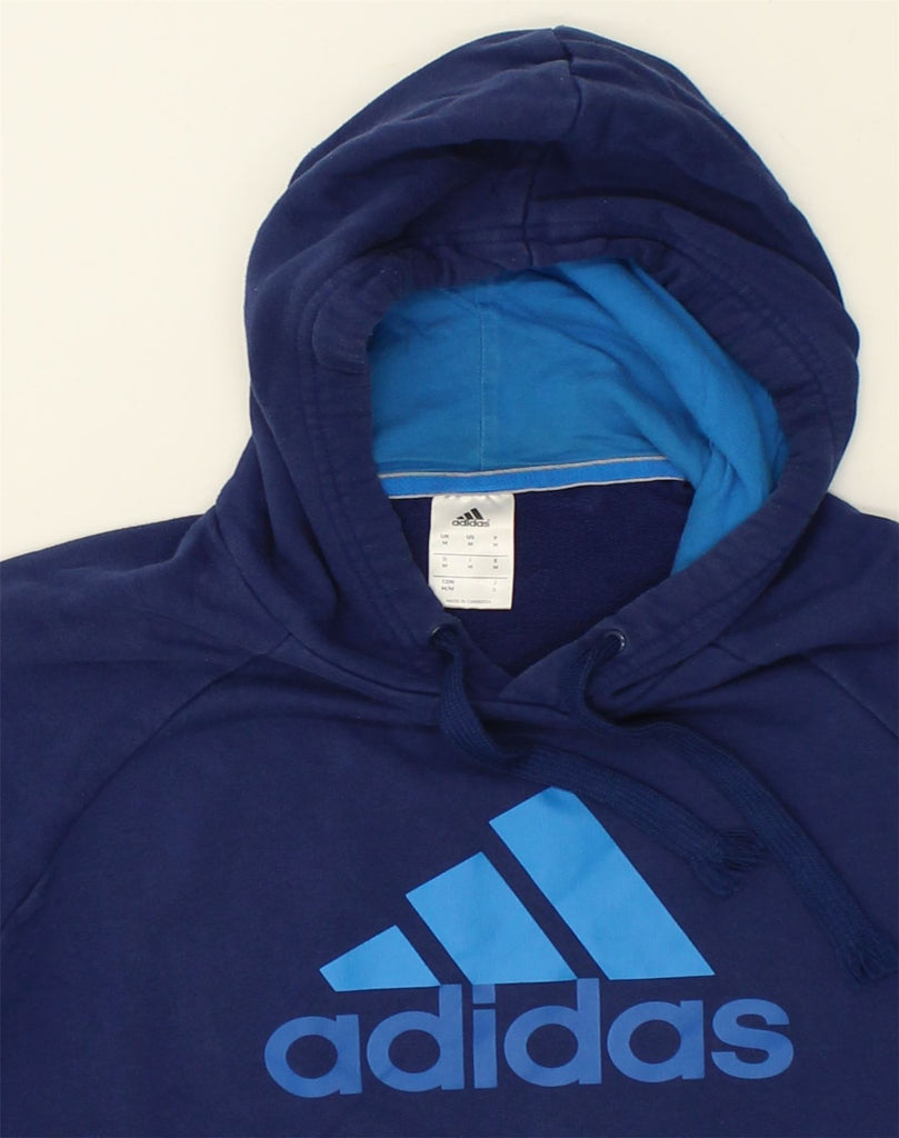 ADIDAS Mens Graphic Hoodie Jumper Medium Blue Cotton | Vintage Adidas | Thrift | Second-Hand Adidas | Used Clothing | Messina Hembry 