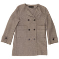 Zara Womens Double Breasted Coat UK 14 Medium Grey Wool