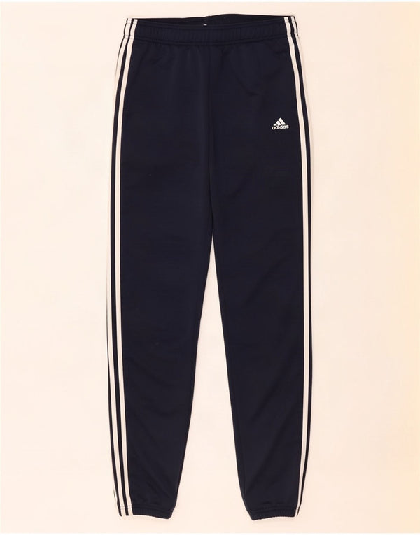 Adidas Boys Tracksuit Trousers Joggers 15-16 Years Navy Blue Polyester