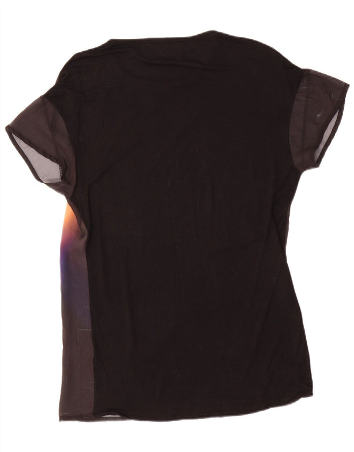 Zara Womens Oversized Graphic T-Shirt Top UK 10 Small Black Tie Dye