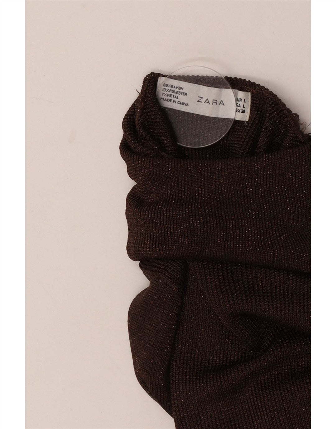 Zara Womens Longline Roll Neck Jumper Sweater UK 14 Large Brown Flecked