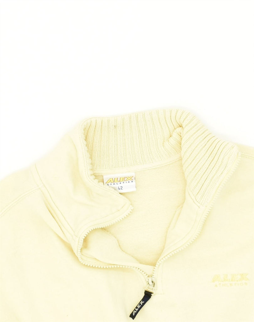 VINTAGE Mens Zip Neck Sweatshirt Jumper EU 42 Large Yellow Cotton | Vintage Vintage | Thrift | Second-Hand Vintage | Used Clothing | Messina Hembry 