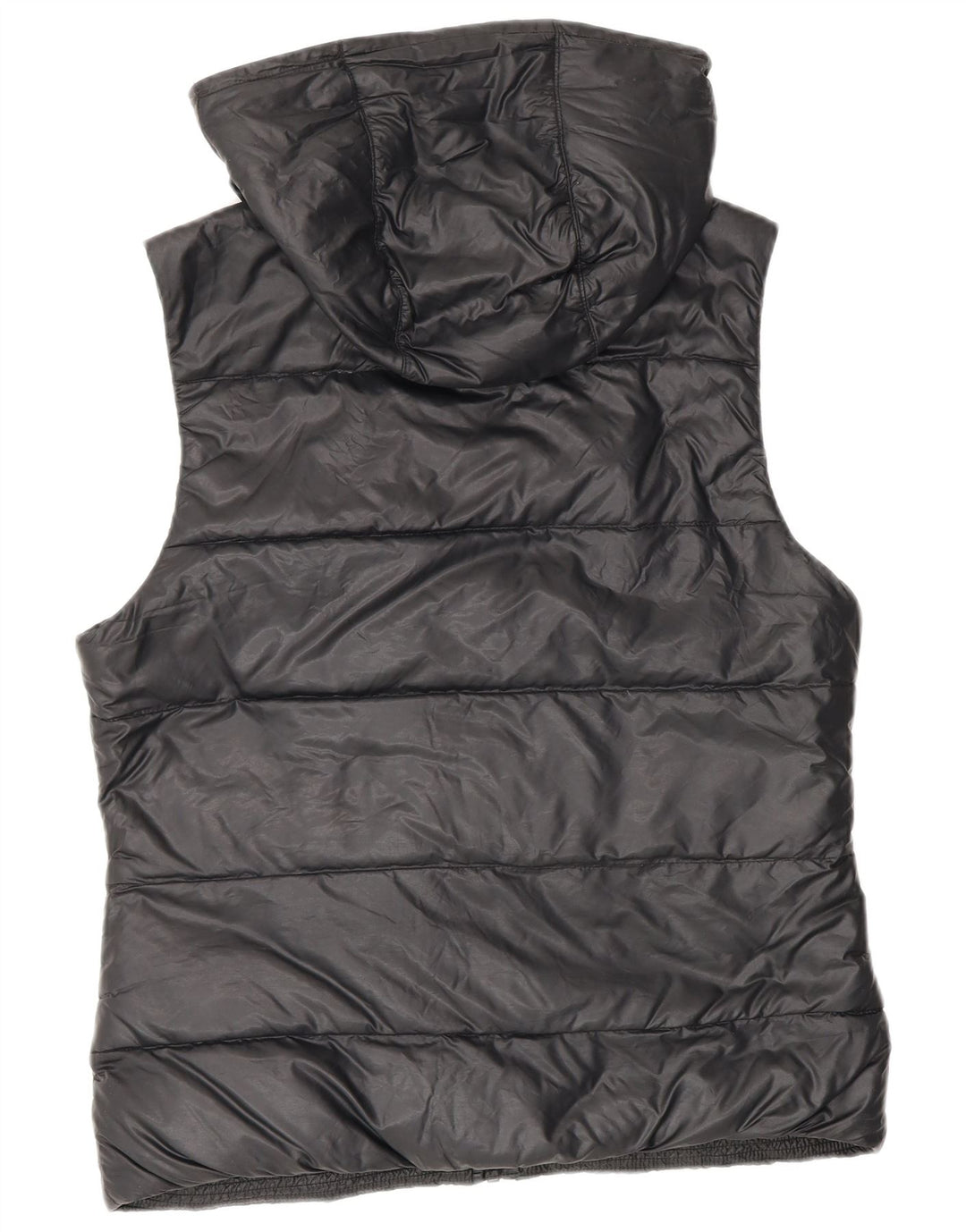 Nike Womens Hooded Padded Gilet UK 14 Medium Black Nylon