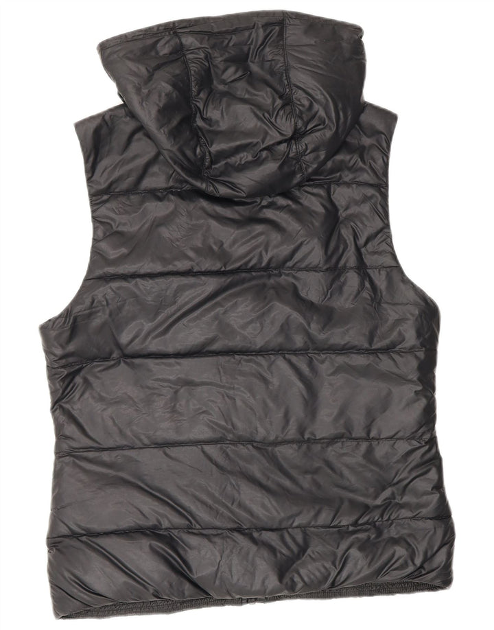 Nike Womens Hooded Padded Gilet UK 14 Medium Black Nylon