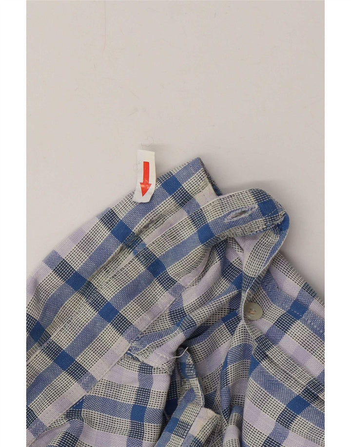 Carrera Mens Shirt XL Blue Check Cotton