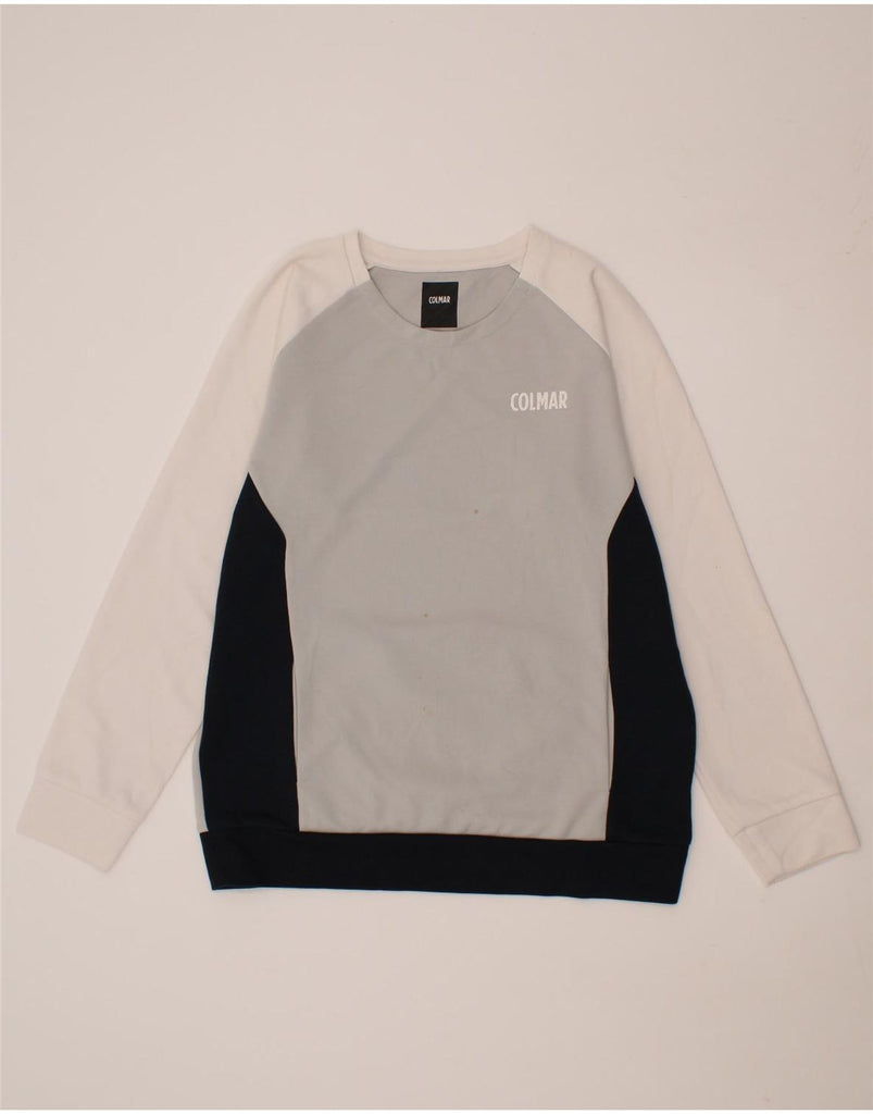 COLMAR Womens Sweatshirt Jumper UK 18 XL Grey Colourblock Cotton Vintage Colmar and Second-Hand Colmar from Messina Hembry 