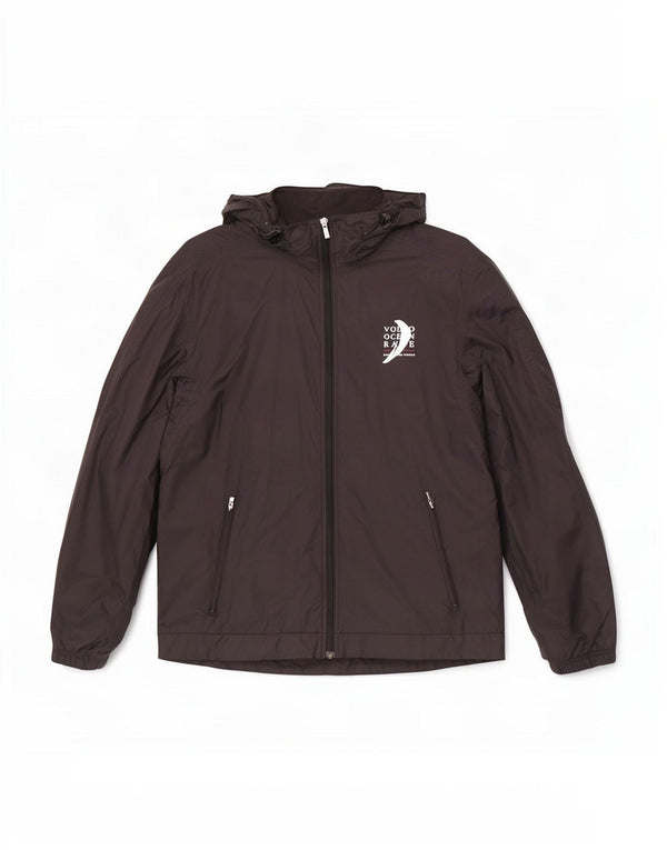 Puma Mens Graphic Hooded Rain Jacket UK 38 Medium Black Nylon