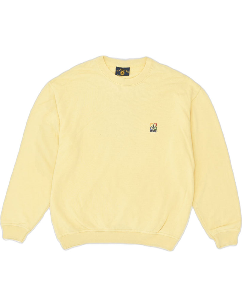 NAVIGARE Mens Sweatshirt Jumper Medium Yellow Cotton | Vintage Navigare | Thrift | Second-Hand Navigare | Used Clothing | Messina Hembry 
